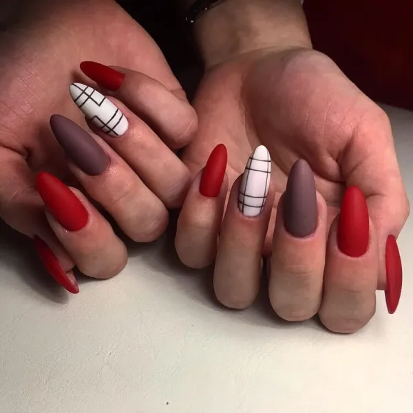 Червоно-білий матовий стилет: геометрична гра кольорів